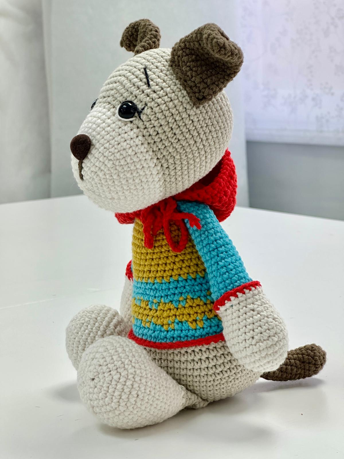 amigurumi perro rayas perfil